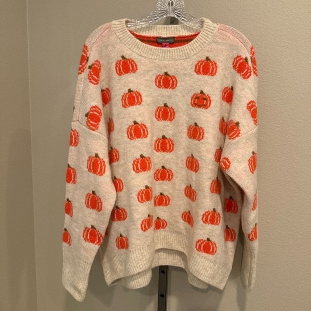 NWT Vince Camuto Halloween Fall Pumpkins soft sweater size large